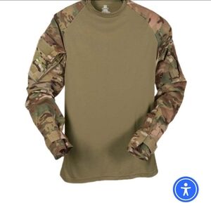NEW United Join Fortiflame Forces Combat Shirt Long Sleeve Crew size Small Camo